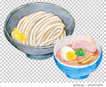 濃厚つけめん　水彩イラスト　手描きイラスト 101815843