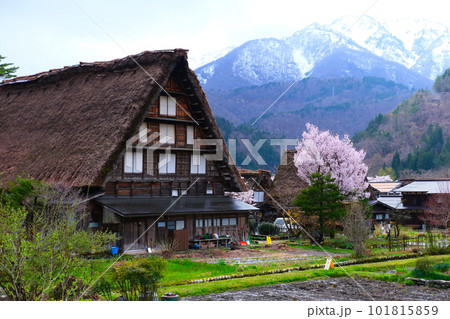 春の白川郷 101815859