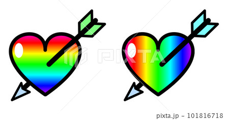 矢がハートマークに当たって好きになったイラスト 矢がハートマークに当たって好きになったイラスト 101816718