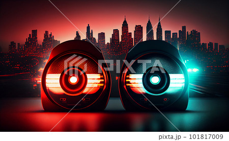 Warning red light on street 101817009