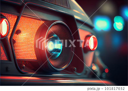 Police car lights in night time 101817032