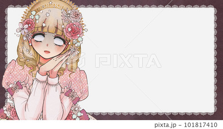 少女マンガイラストフレーム・ショックで固まるプリンセス 101817410