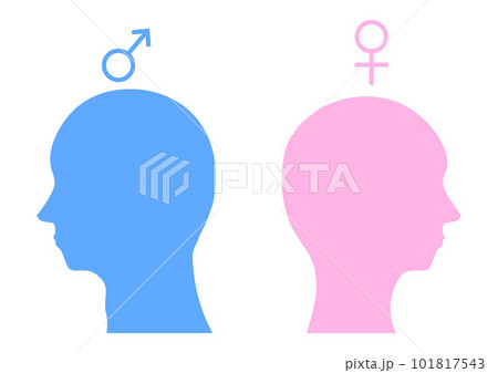 男性と女性のシルエットとマーク 101817543
