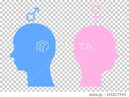 男性と女性のシルエットとマーク 101817543