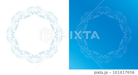 素材_フレームのセット_イルカをモチーフにした飾り枠。シンプルで高級感のある夏のイメージ。字無 101817656