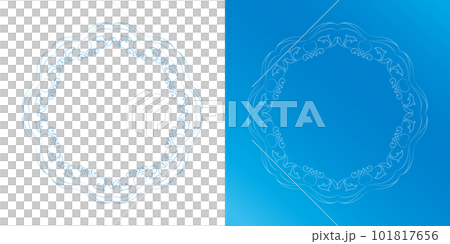 素材_フレームのセット_イルカをモチーフにした飾り枠。シンプルで高級感のある夏のイメージ。字無 101817656