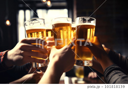 生ビールで乾杯 AI生成画像 AI画像 生ビールで乾杯 AI生成画像 AI画像 101818139