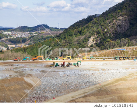 ダム工事現場の風景・大分県・ななせダム ダム工事現場の風景・大分県・ななせダム 101818243