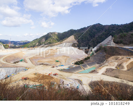 ダム工事現場の風景・大分県・ななせダム ダム工事現場の風景・大分県・ななせダム 101818249