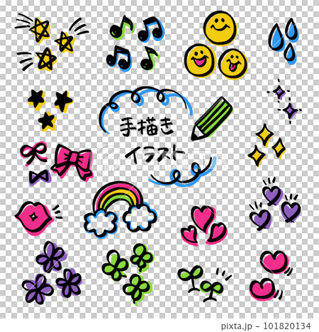 可愛的手繪插圖集顏色 101820134
