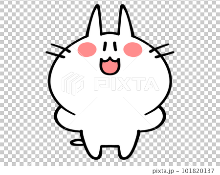 万歳するにゃんこイラスト素材 101820137