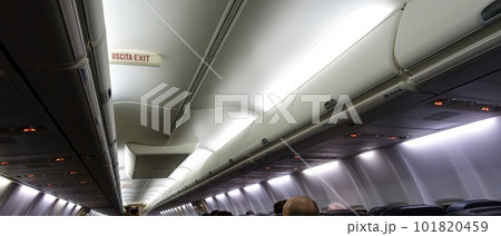 The inside of the fuselage of an aircraft. 101820459