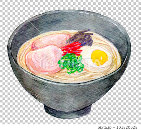 とんこつラーメン　水彩イラスト　　　　　　　　　　　　　　　　　　　　　水彩イラスト　手描きイラスト 101820628