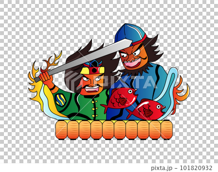 青森の夏祭り、ねぶたの山車のイラスト 101820932