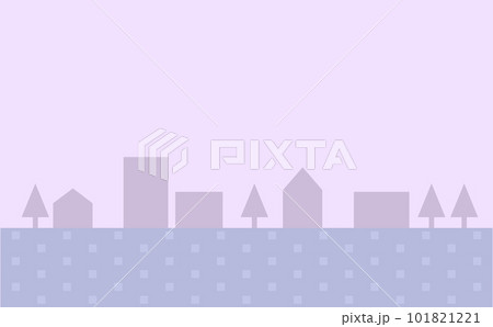 夜のシンプルな街並みのシルエットイラスト背景素材 夜のシンプルな街並みのシルエットイラスト背景素材 101821221