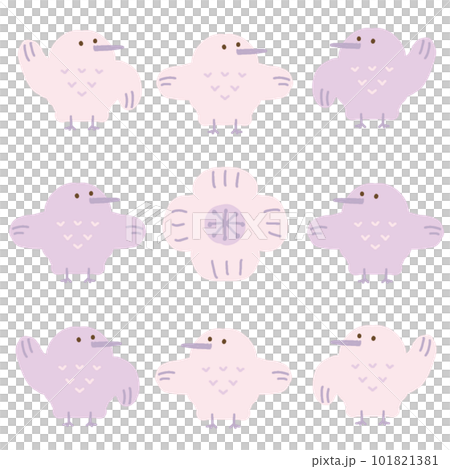 Scandinavian style, hand-drawn illustration set of cute birds Part 2 Scandinavian style, hand-drawn illustration set of cute birds Part 2 101821381