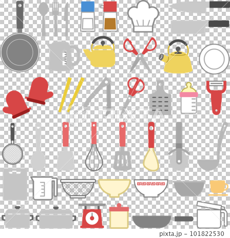 Color illustration set of kitchen utensils 101822530