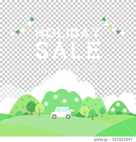 Car and mountain landscape SALE banner 1:1 101823047