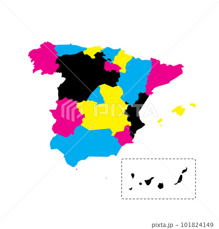 Spain political map of administrative divisions...のイラスト素材 [101824149 ...