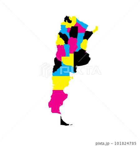 Argentina political map of administrative divisions - provinces and autonomous city of Buenos Aires. Blank vector map in CMYK colors. 101824785