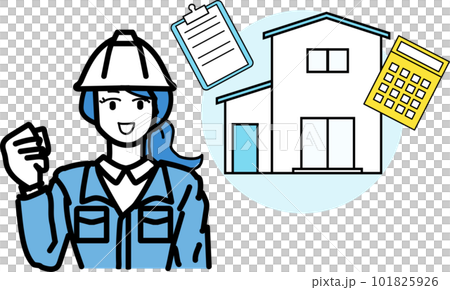 一軒家住宅_見積り_女性作業員 101825926