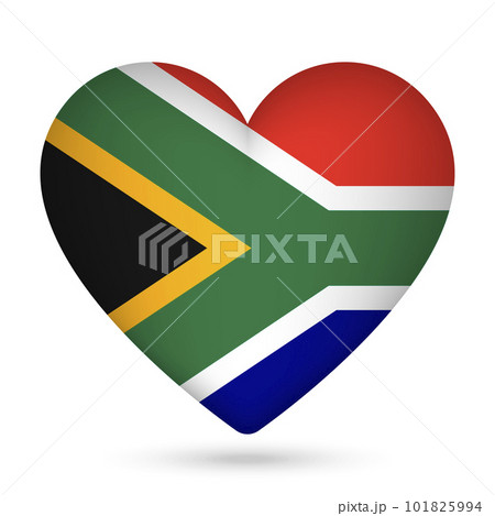 South Africa flag in heart shape. Vector illustration. South Africa flag in heart shape. Vector illustration. 101825994