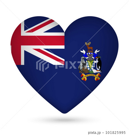 South Georgia and the South Sandwich Islands flag in heart shape. Vector illustration. South Georgia and the South Sandwich Islands flag in heart shape. Vector illustration. 101825995