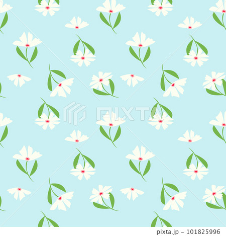 Sweet floral seamless pattern on blue background. 101825996