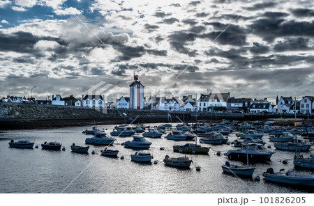 Harbor And Fishing Boats Of Finistere City Guilvinec At The Coast Of Atlantic In Brittany, France 101826205