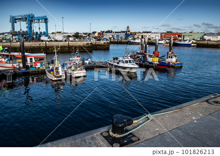Harbor And Fishing Boats Of Finistere City Guilvinec At The Coast Of Atlantic In Brittany, France 101826213