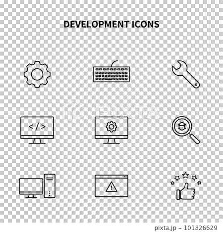 Simple icon set | System development / developer 101826629