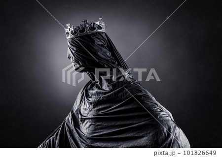 Ghost of a queen or king over dark misty background Ghost of a queen or king over dark misty background 101826649