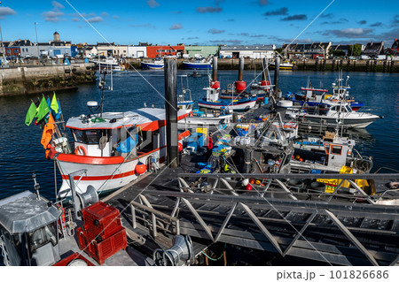 Harbor And Fishing Boats Of Finistere City Guilvinec At The Coast Of Atlantic In Brittany, France 101826686