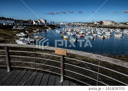 Harbor And Fishing Boats Of Finistere City Guilvinec At The Coast Of Atlantic In Brittany, France 101826703