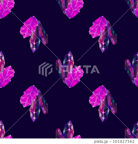 Beautiful magic crystals seamless pattern. Colorful hand drawn watercolor surface pattern for textile, wrapping and other. Beautiful magic crystals seamless pattern. Colorful hand drawn watercolor surface pattern for textile, wrapping and other. 101827562