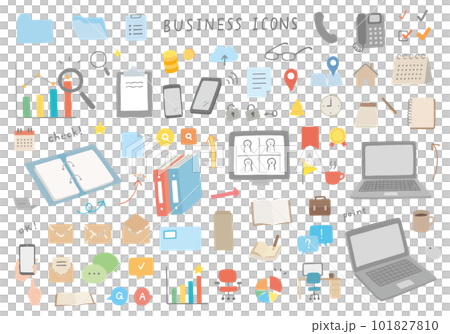 手繪商務圖標套裝分類 2（彩色/無輪廓） 101827810