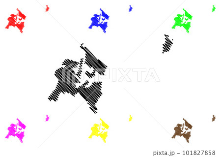 Tauranga City (New Zealand, North Island) map vector illustration, scribble sketch City of Tauranga map 101827858