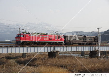えちごトキめき鉄道 オヤ31甲種 EF510 早川鉄橋 101832406