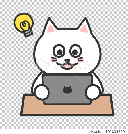 Cat tablet illustration inspired by online viewing 101833269