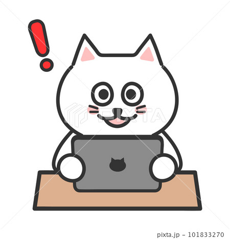 オンライン視聴で思いつく猫 タブレット イラスト オンライン視聴で思いつく猫 タブレット イラスト 101833270