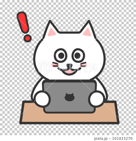 オンライン視聴で思いつく猫 タブレット イラスト オンライン視聴で思いつく猫 タブレット イラスト 101833270