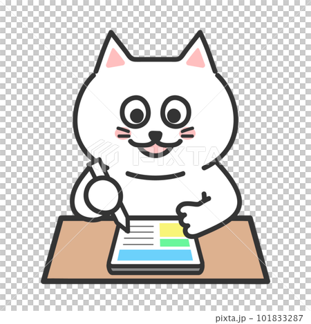 快樂學習貓平板電腦插圖 101833287