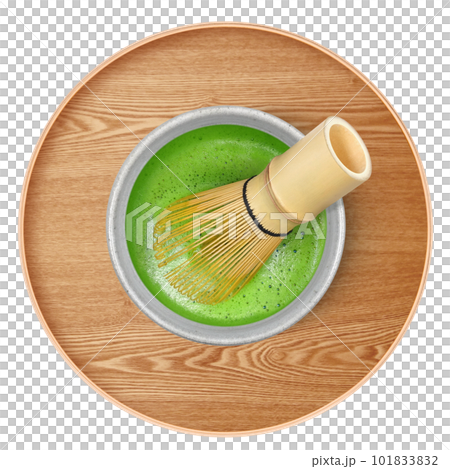 Illustration real of matcha and tea whisk Illustration real of matcha and tea whisk 101833832