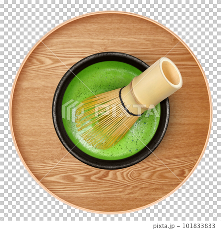 抹茶と茶筅のイラスト リアル 101833833
