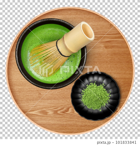 抹茶と茶筅のイラスト リアル 101833841