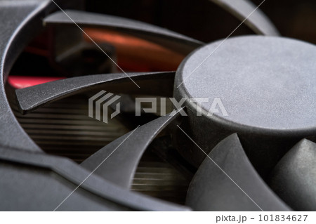 Close-up of a part of graphics card cooler 101834627