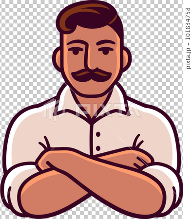 Old fashioned mustached man illustration 101834758
