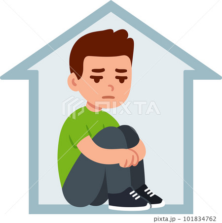 Sad man sitting alone at home Sad man sitting alone at home 101834762