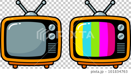 Cartoon vintage TV set 101834763