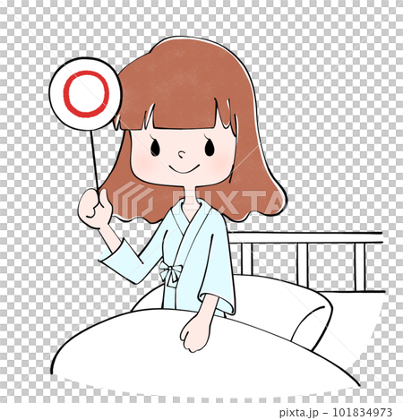 入院患者(女性)のイラスト ○✖△ 入院患者(女性)のイラスト ○✖△ 101834973